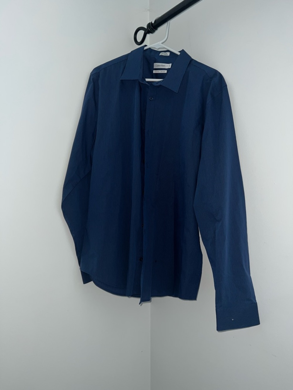 Calvin Klein Deep Navy Long-Sleeve Dress Shirt